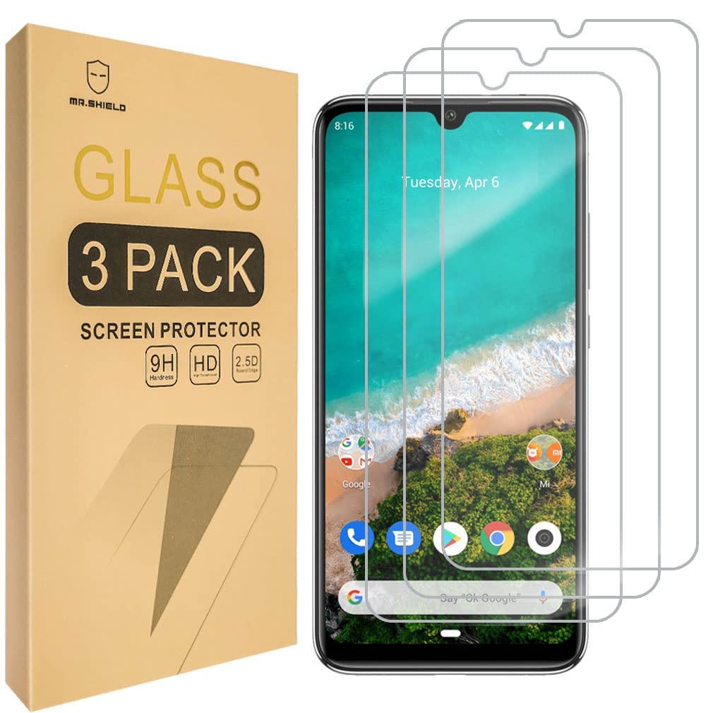 Mr.Shield [3-Pack] Designed For Xiaomi Mi A3 and Mi CC9e [Tempered Glass] [Japan Glass with 9H Hardness] Screen Protector with Lifetime Replacement