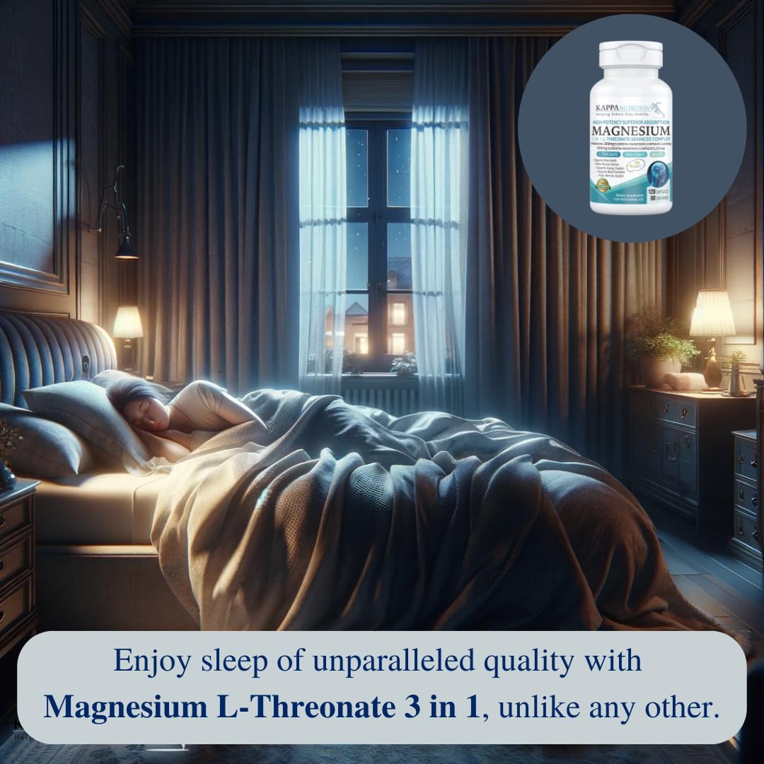 (150 Capsules), 2,253mg Per Serving, Providing 420mg Elemental Magnesium, L-Threonate, Bisglycinate Chelate, Malate, from Kappa Nutrition.