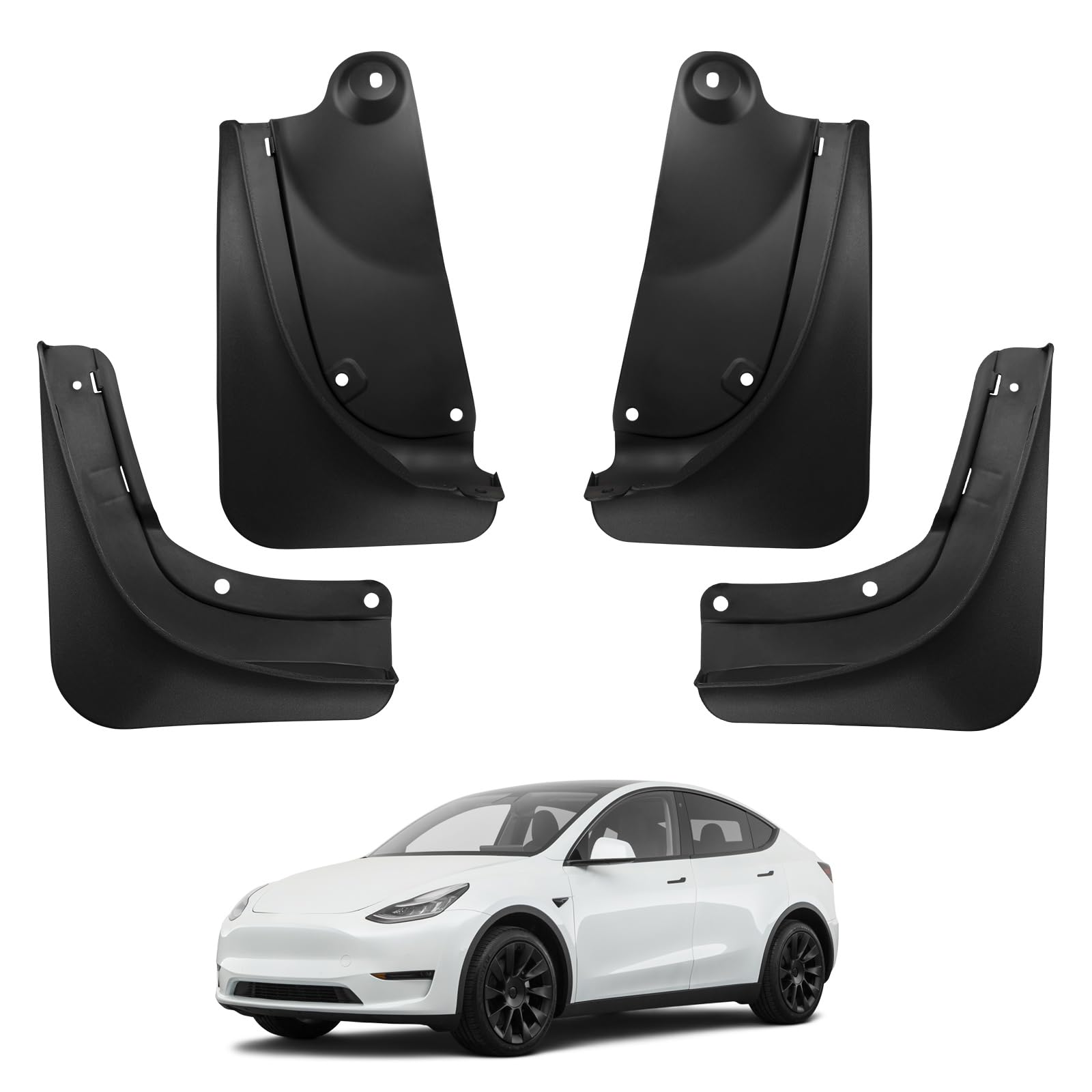 BASENOR 2024 Upgrade Tesla Model Y Mud Flaps Splash Guards Winter Vehicle Sediment Protection No Need to Drill Holes Vehicle Tire Protector Mudflaps All Weather Tesla Exterior Accessories (Set of 4)