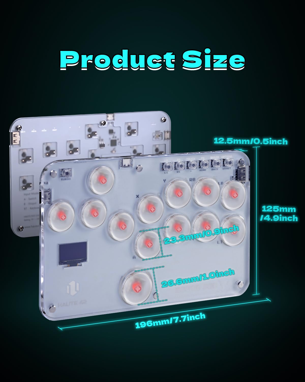 Sehawei Haute42 Arcade Stick S13 All-Button Gamerfinger with Custom RGB & Turbo Functions,Arcade Controller Street Fight for PC/Ps3/Ps4/Switch/Steam Game Keyboard-Supports Hot Swap & SOCD