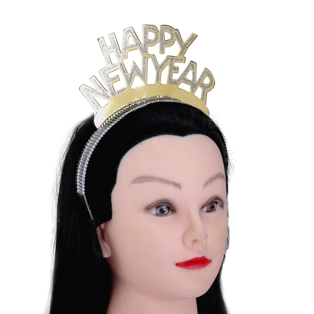 BinaryABC Happy New Year Headband Tiara,New Years Party Favor,New Years Eve Party Decorations 12Pcs