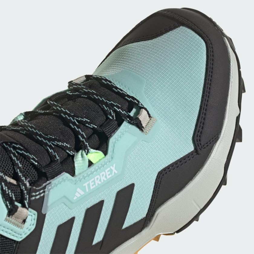 adidas Women's Terrex AX4 Mid Gore-Tex Sneaker, Semi Flash Aqua/Core Black/Preloved Yellow, 9