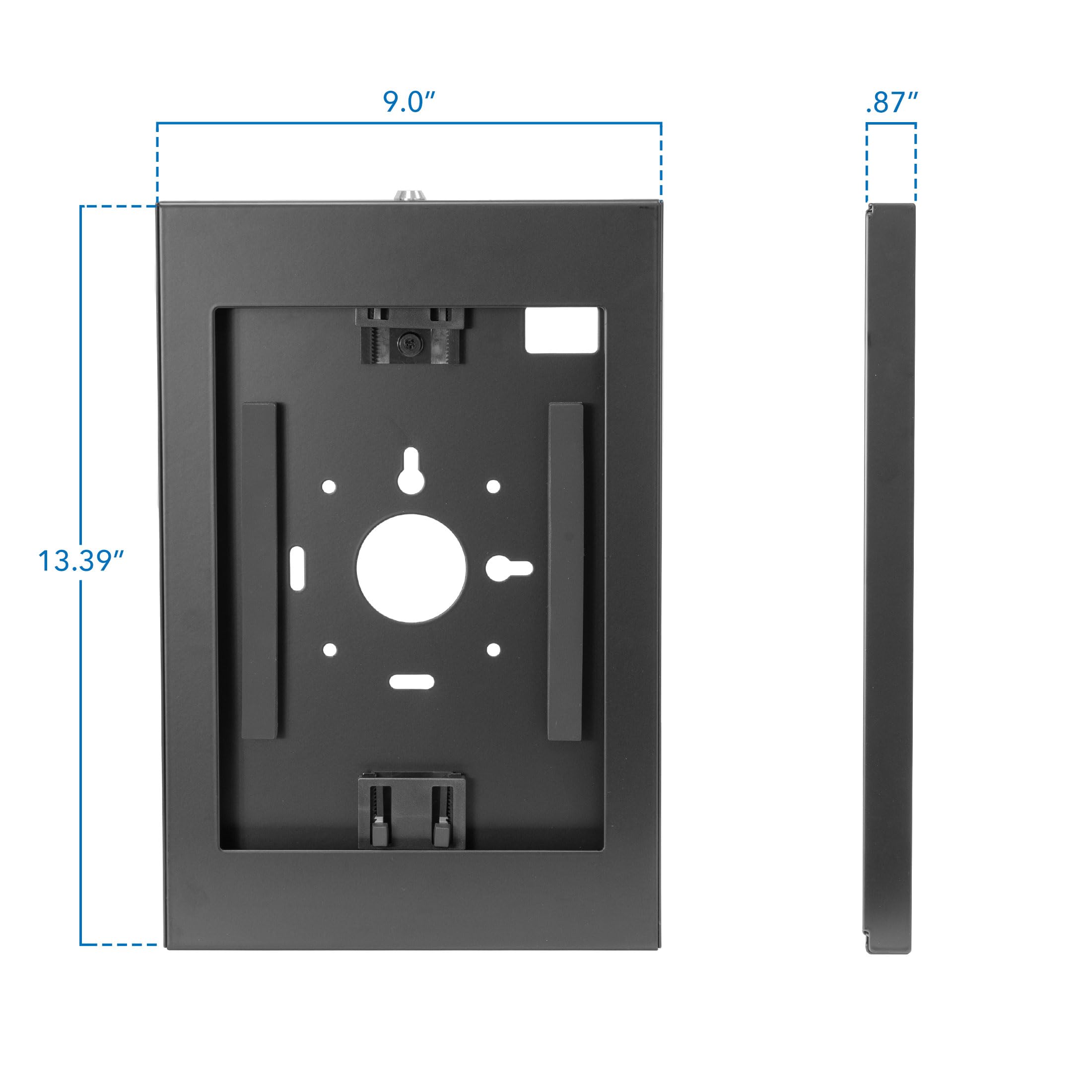Mount-It! Anti-Theft Tablet Kiosk Wall Mount Compatible with iPad 10, 9, 8, Pro 10.5, Air 10.5, Locking Kiosk for iPad, Low-Profile Steel Security Tablet Wall Mount, Black