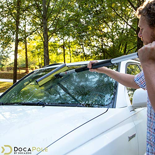 DOCAZOO Cleaning Kit - Car Wash Kit with Soft Car Wash Brush, Car Squeegee, Car Wash Mitt (2X), Microfiber Cleaning Head - 5-12 Foot DocaPole Extendable Telescoping Extension Pole Included