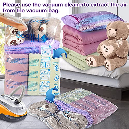 XXL Jumbo 47''X35'' Vacuum Storage Space Saver Bags Extra Large for Blanket, Bedding, Comforters and Huge Stuffed Toy, Pump Not Included (6 Pack)