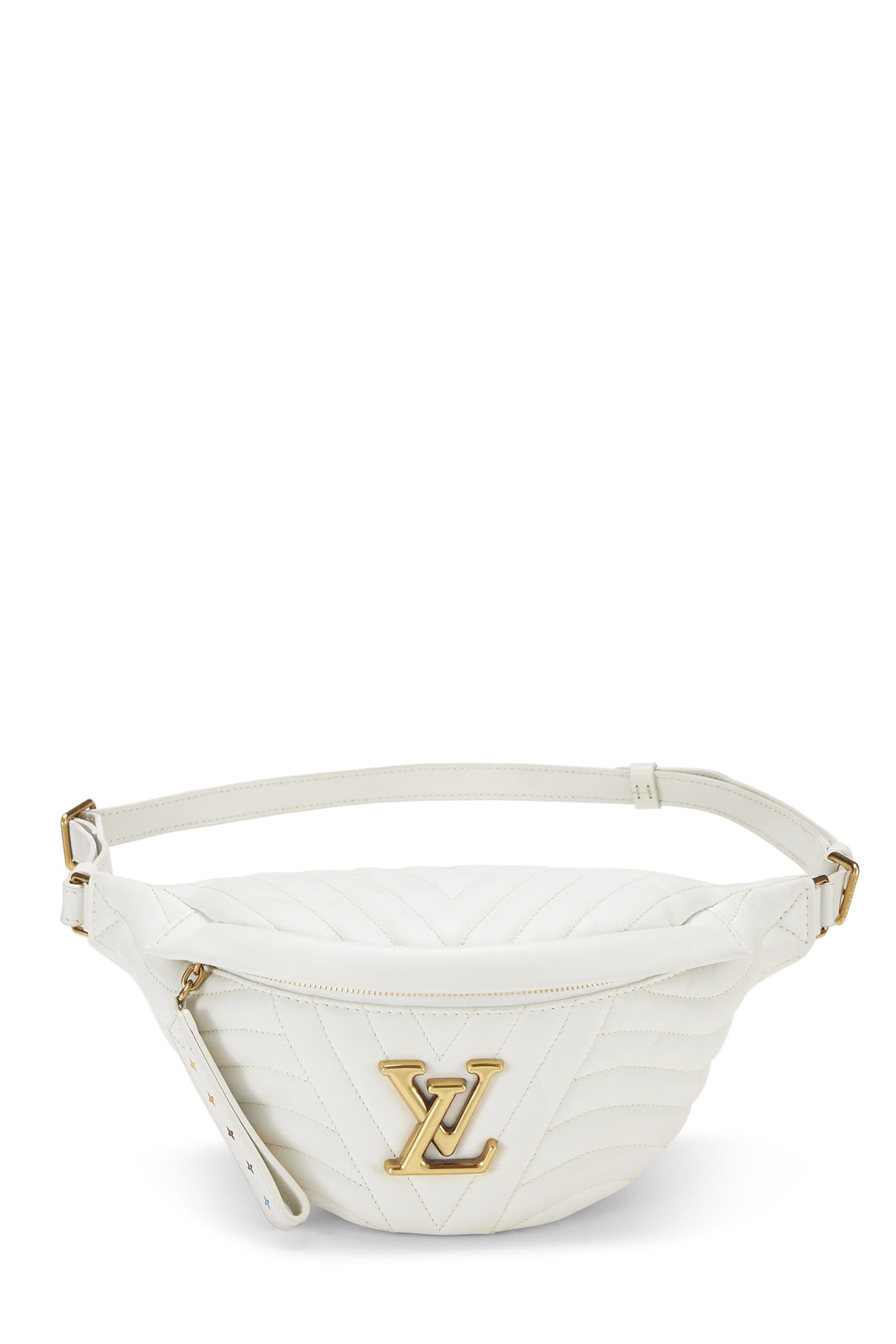 Louis Vuitton, Pre-Loved White Calfskin New Wave Belt Bag, White