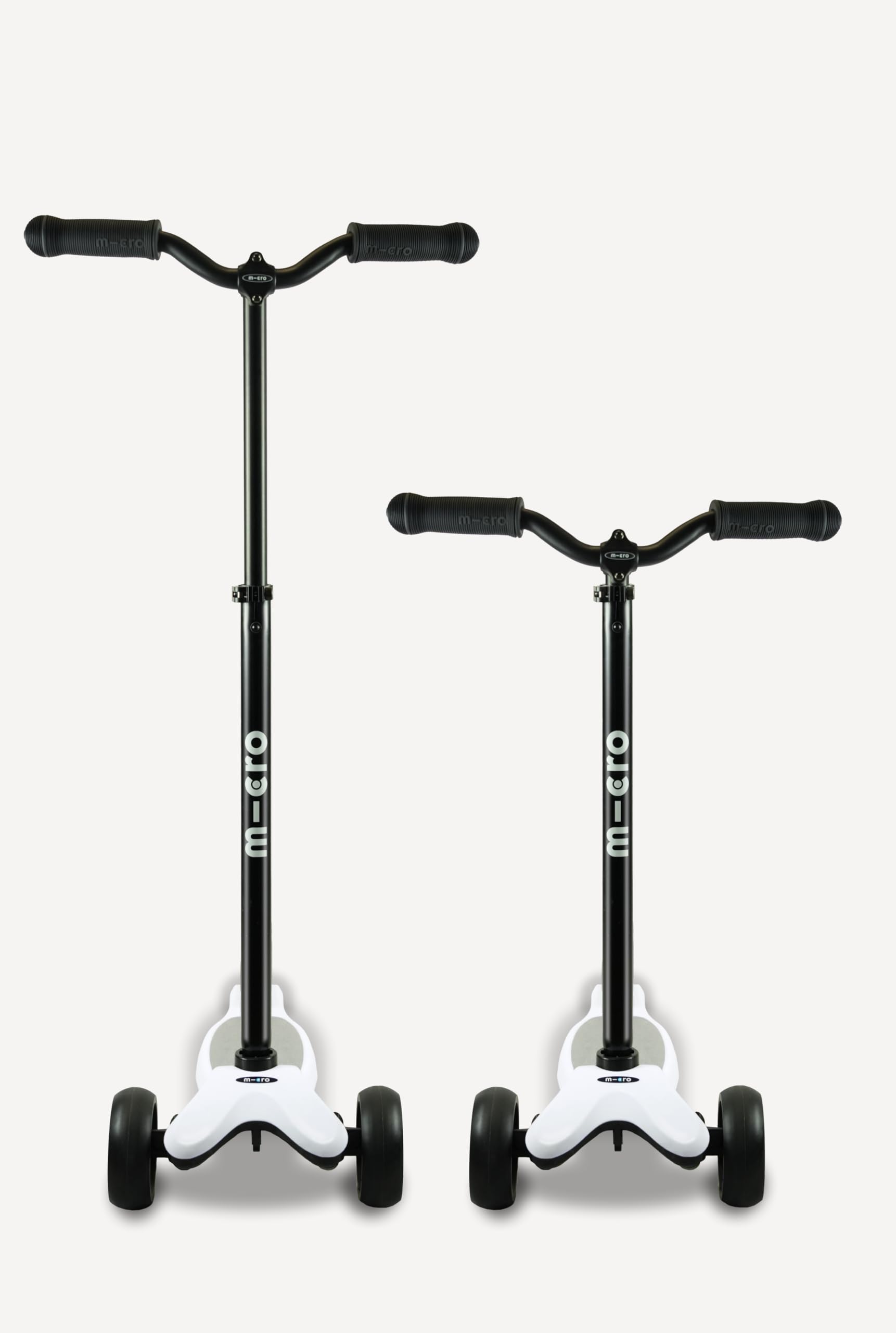 Micro Kickboard Reloaded Three-Wheel Scooter for Big Kids, Teens, & Adults – Lean-to-Steer Carving Ride, Adjustable T-Bar, Wide Wheels, Up to 220 lb, Ages 13+ (White)
