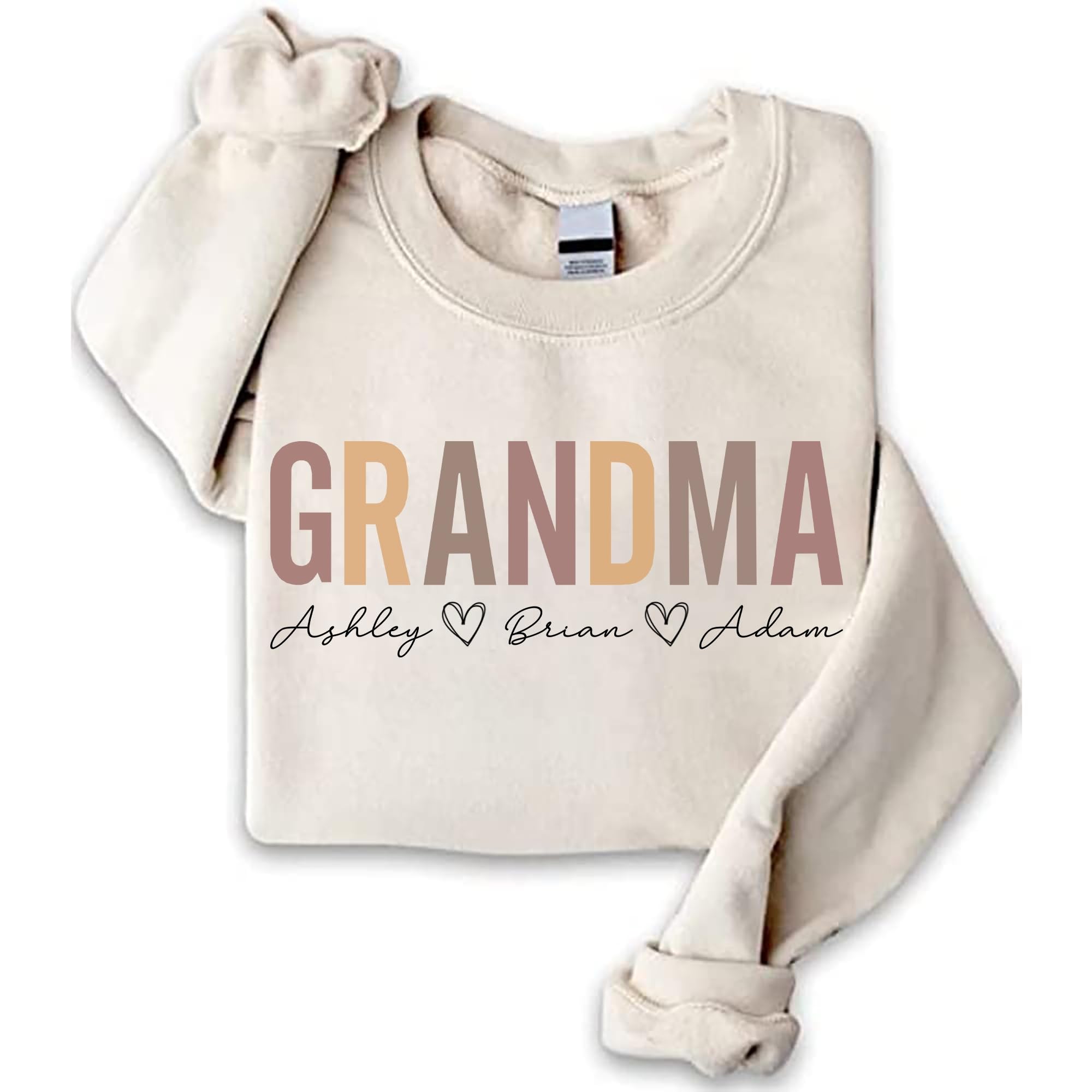 NAZENTI Personalized Grandma Sweatshirt,Custom Nickname with Kids Name, Mothers Day Shirt, Gift for Christmas Birthday (01 Grandma)