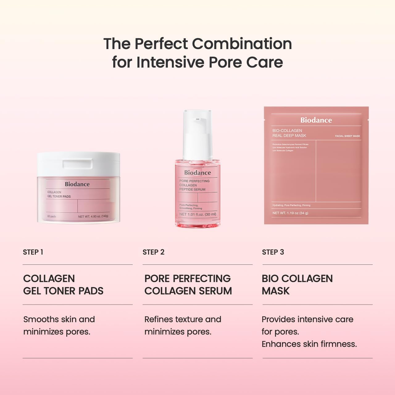 BIODANCE Pore Perfecting Collagen Peptide Serum, Skin Firming & Radiance, Plumping, Pore Care, Makeup Prep Serum for All Skin Types, Korean Skin Care | 1.01 fl.oz x 1 ea