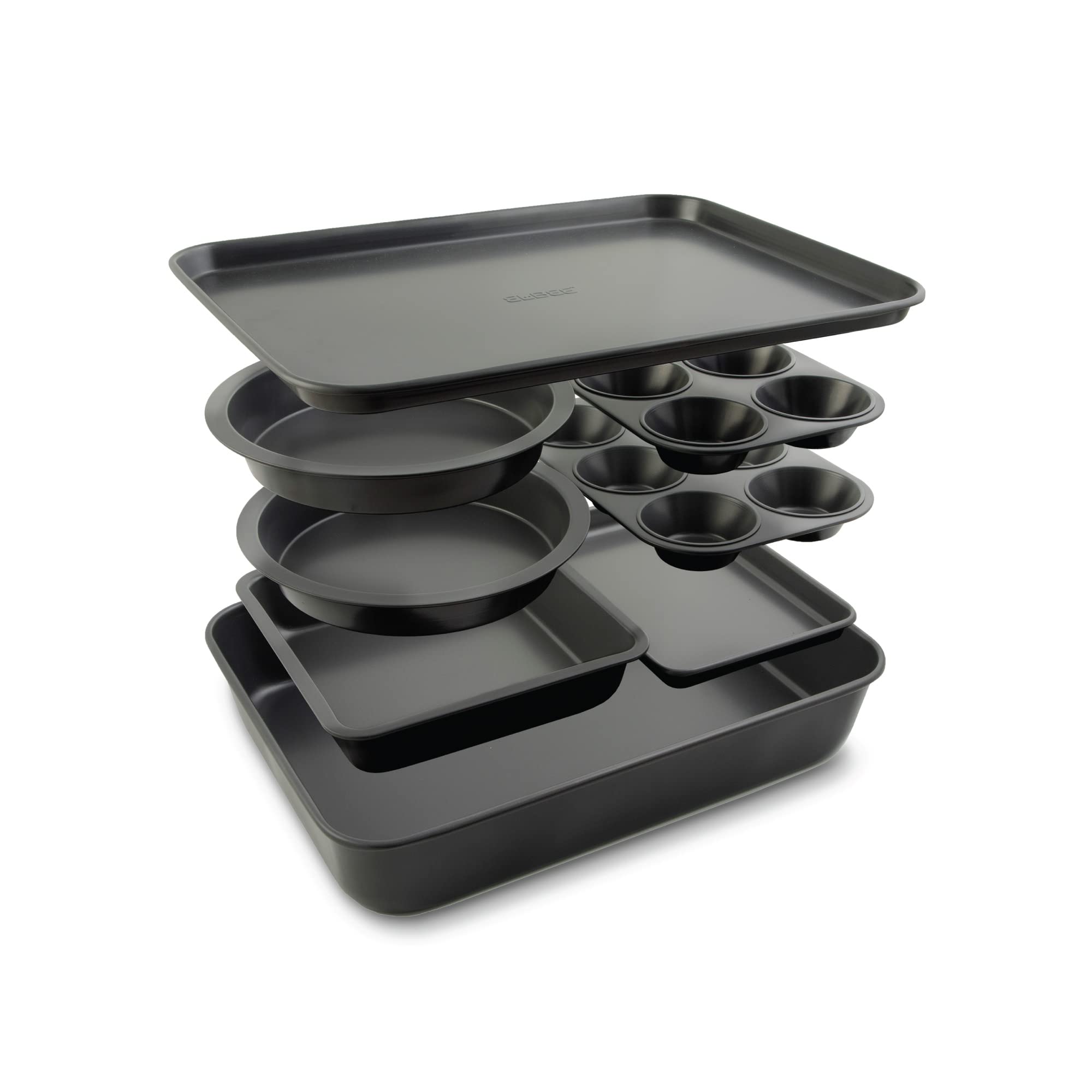 Elbee Home Set of 8 Durable Non-Stick Carbon Steel Baking Bricks for Easy Storage