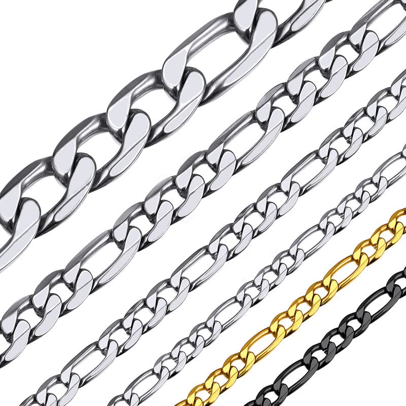 316L Stainless Steel Black Chain Necklace 26 inch Long Men's Fashion Jewelry