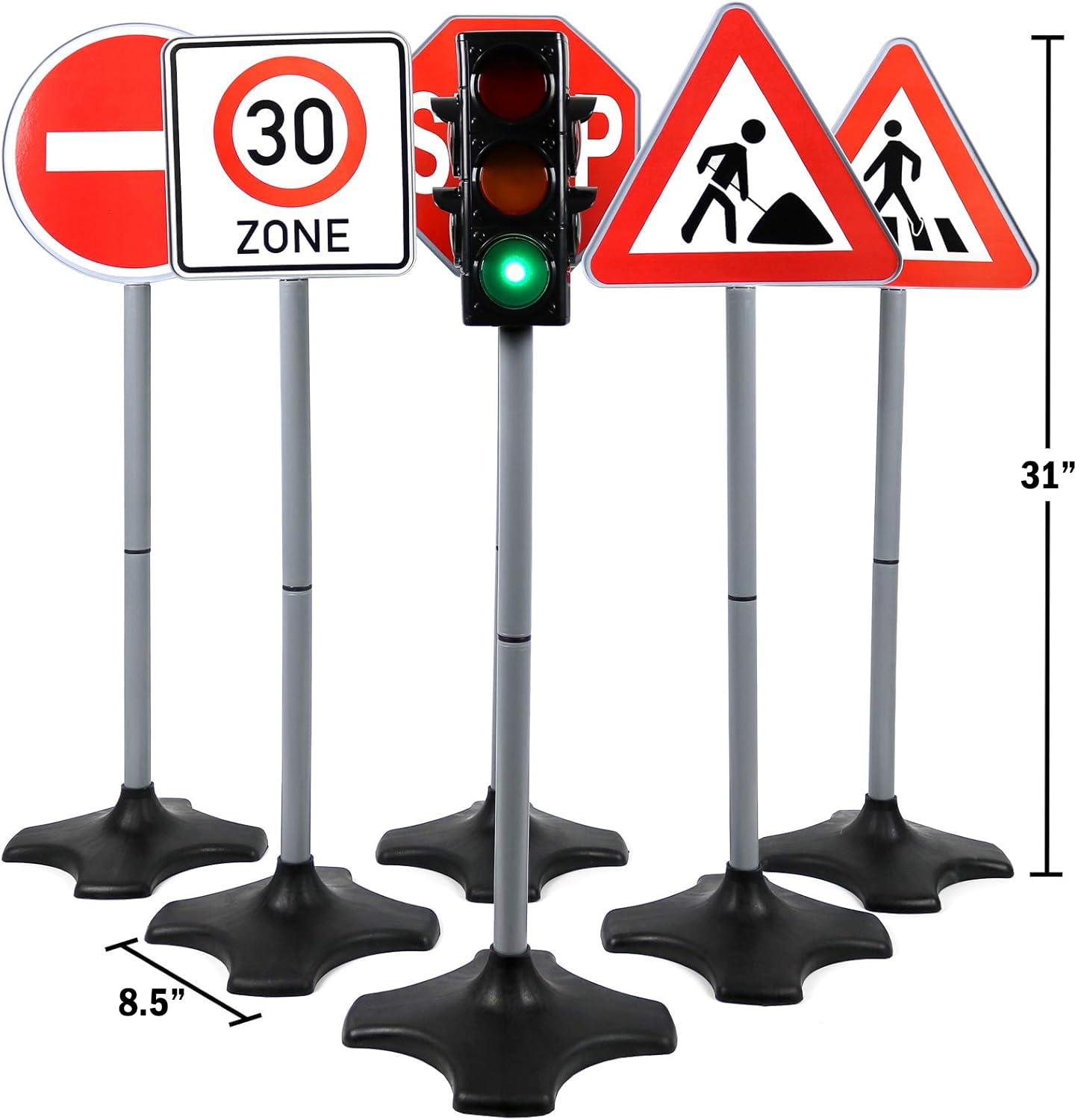 Kiddie Play Traffic Light Toys for Kids with 5 Street Signs