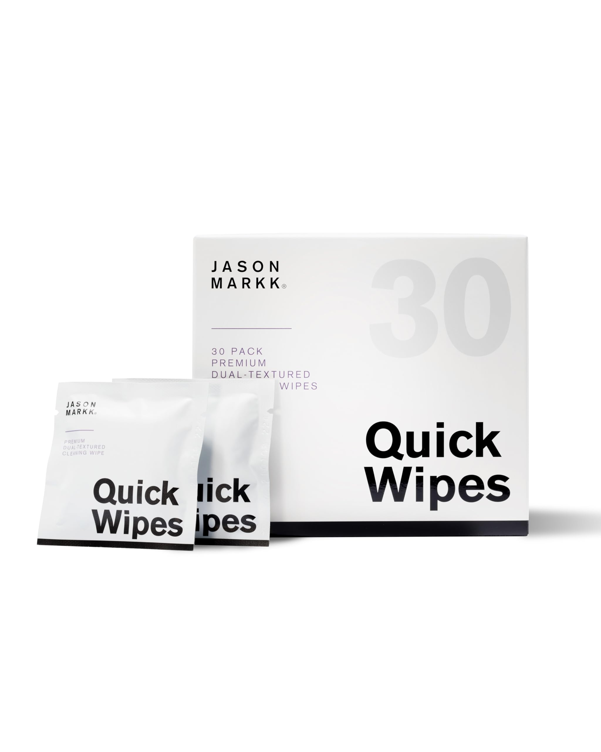 Jason Markk Quick Wipes, Shoe Cleaner, 30 Pack, Individually Packed, Sneaker Care, Ideal for Footwear, Safe for Leather, Suede, Nubuck, Cotton, Knits