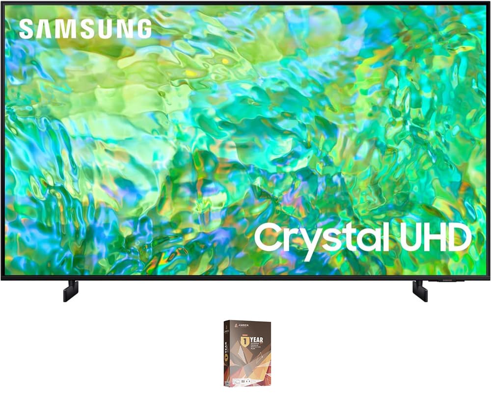 SAMSUNG UN43CU8000FXZA 43 Inch 4K Crystal UHD Smart TV with Dolby and an Additional 1 Year Extended Amber Protection (2023)