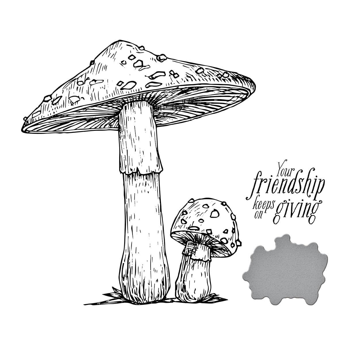 Spellbinders Mushroom Duo Press Plate & Die Set, Metal