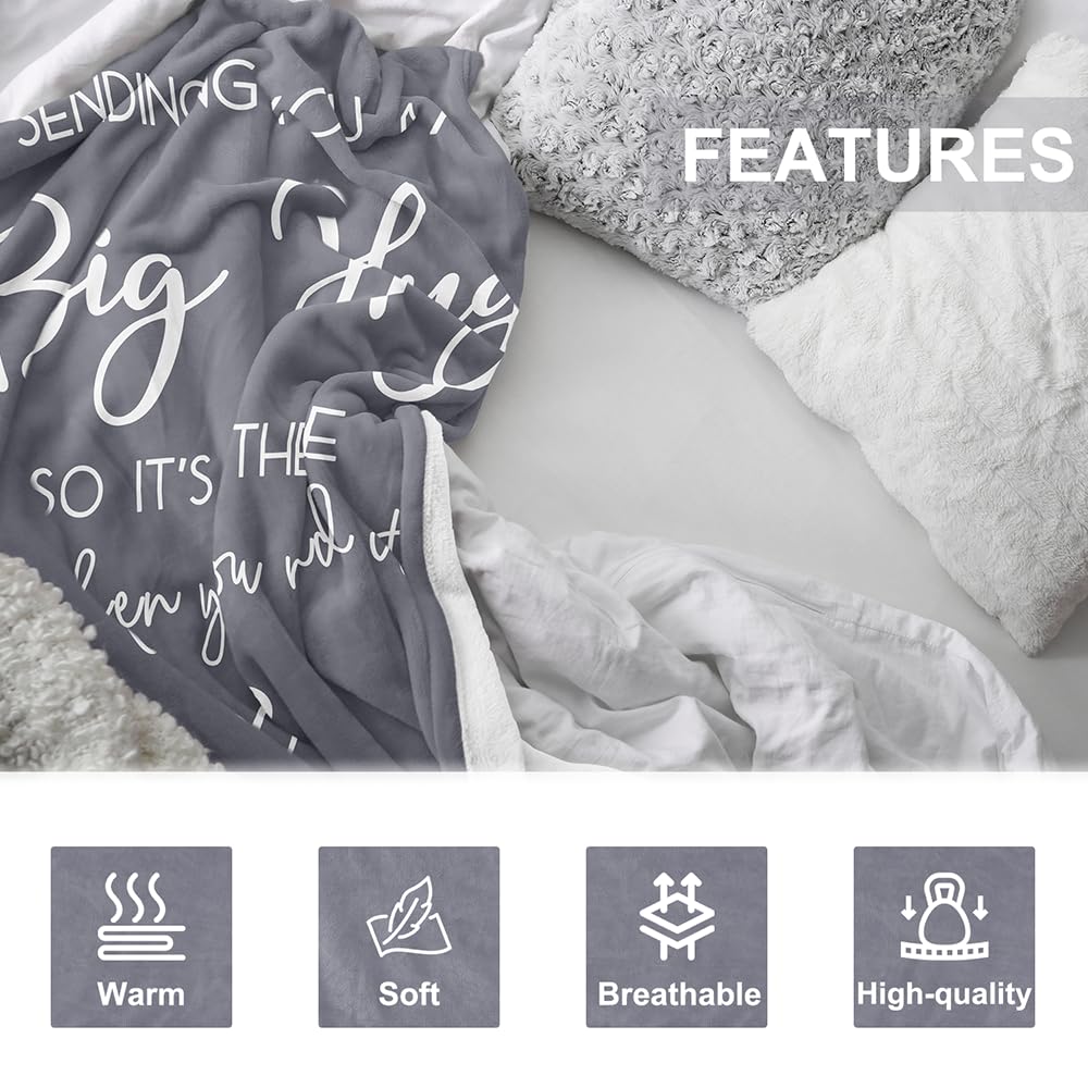 Pubrave Get Well Gifts for Women/Men, Birthday/Inspirational/Sympathy/Thinking of You Gifts for Women/Men/Daughter/Son/Mom/Dad，Feel Better Healing Blanket Grey 60x50in
