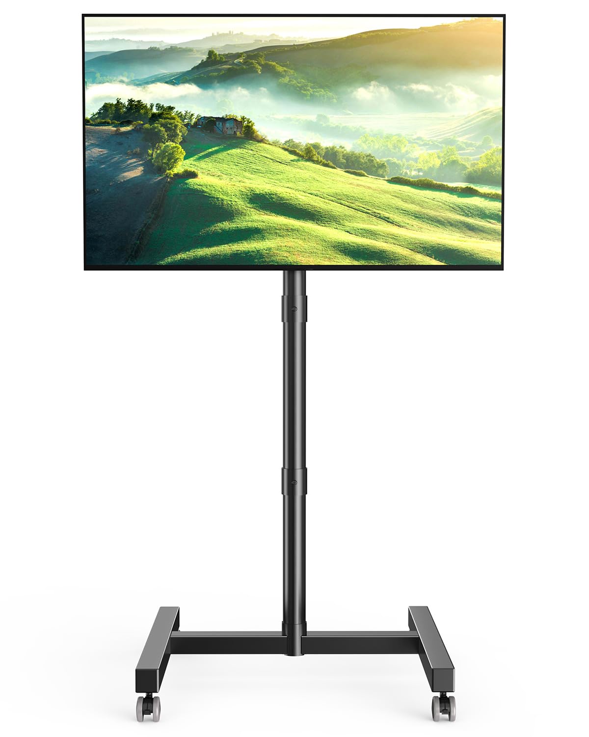 FORGING MOUNT Mobile TV Cart with Wheels for 23-60 Inch LCD LED OLED Flat Curved Screen TVs, Rolling TV Stand Height Adjustable Tilt Holds Up to 88lbs, Portable Floor Stand Max VESA 400x400mm