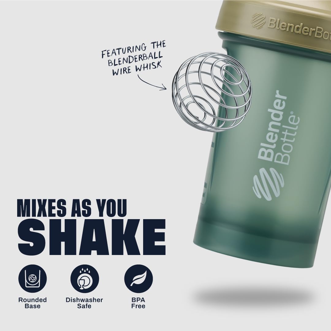 BlenderBottle Classic V2 Shaker Bottle Perfect for Protein Shakes and Pre Workout, 20-Ounce (3 Pack), Black, Tan/Blue, Purple