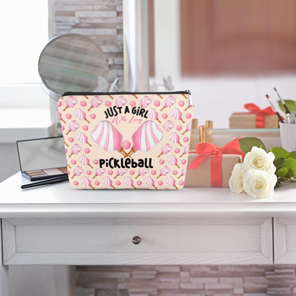 Pickleball Gifts Pickleball Accessories Funny Makeup Bag Pickleball Cosmetic Bag Pickleball Coach Gifts for Women Girls Best Friend Pickleball Sports Player Travel Organizer Graduation Birthday Gifts