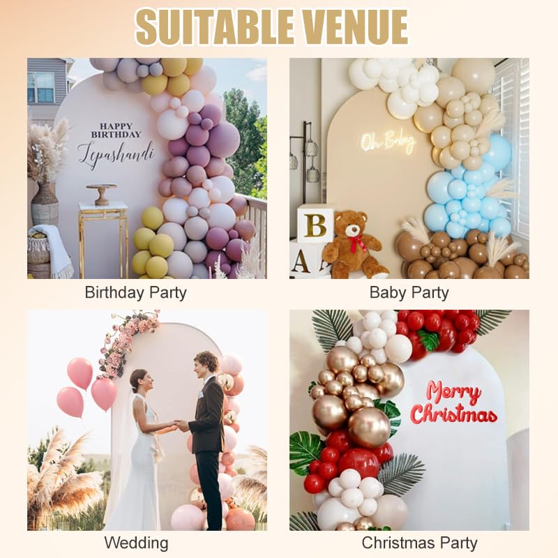 Arch Backdrop Cover, 3.3x6.6FT Chiara Backdrop Stand Covers, 2-Sided Wedding Arch Cover, Spandex Fitted Arch Backdrop Stand Cover for Wedding Birthday Party Decoration (Beige, 6.6 FT)