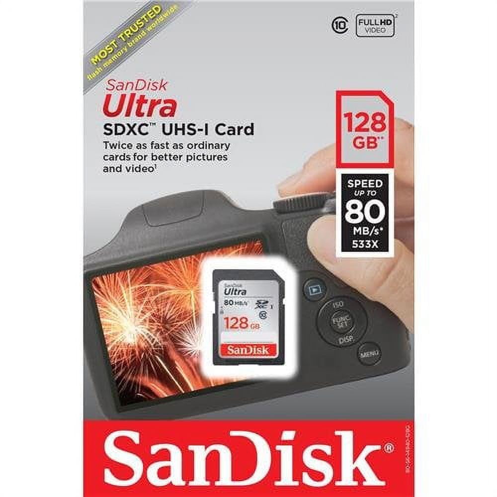 SANDISK 128GB Ultra SDXC UHS-I Memory Card - 120MB/s, C10, U1, Full HD, SD Card - SDSDUN4-128G-GN6IN [Older Version]