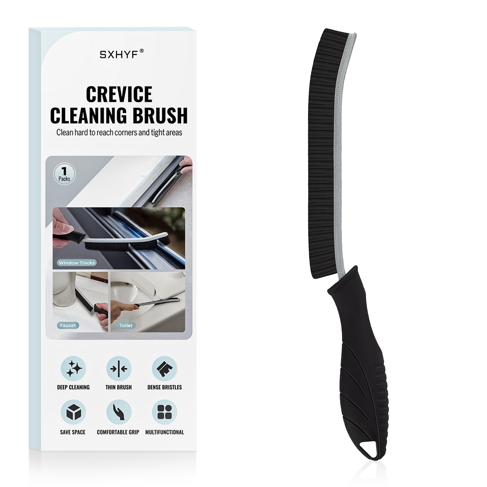 SXhyf Cleaning Brush - Hard Bristle Crevice Cleaning Brush, Multifunctional Gap Scrub Brush, Kitchen Essentials, Bathroom Cleaner Tools for Household Use, Home, Window, Toilet, Stove