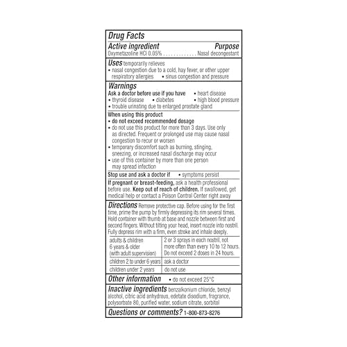 Vicks Sinex SEVERE Nasal Spray, Original Ultra Fine Mist, Decongestant Medicine, Relief from Stuffy Nose due to Cold or Allergy, & Nasal Congestion, Sinus Pressure Relief, 265 Sprays x 2