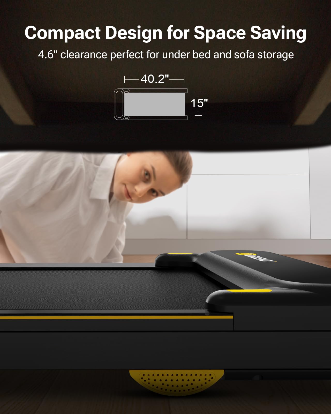 UREVO Walking Pad, Under Desk Treadmill for Home Office, Portable Desk Treadmill with Double Shock Absorption Remote Control LED Display, 265 Lb Capacity