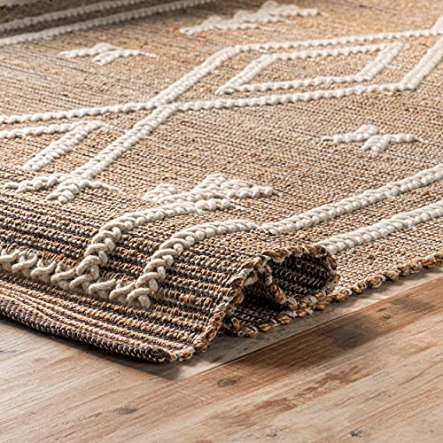 nuLOOM Ricki Hand Woven Tribal Flatweave Area Rug, 5x8, Natural