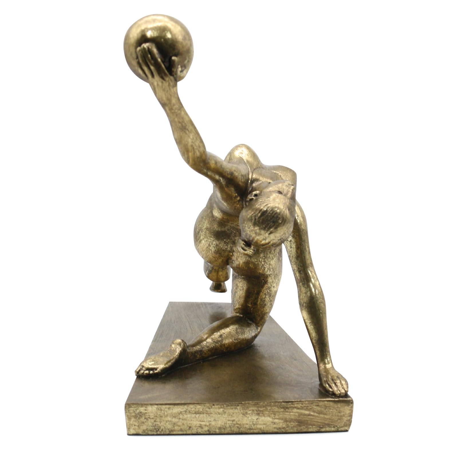 Lukitas Gymnast Statue and Sculpture Decor, Rhythmic Gymnastics Figurine, Modern Desktop Ornament for Home Office Living Room, Golden, Resin L14''