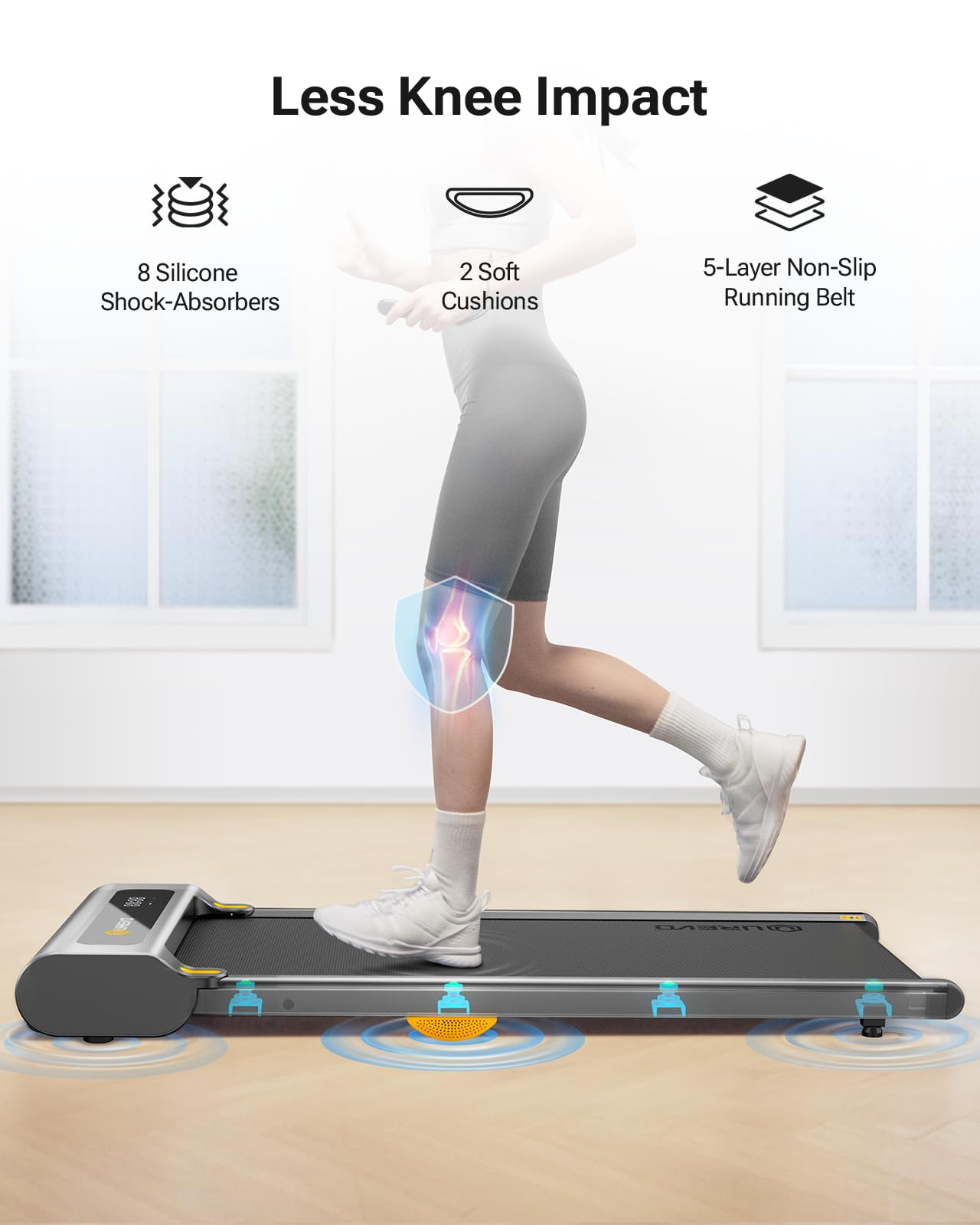 UREVO Under Desk Treadmill, Walking Pad for Home/Office, 16" W* 41”L Large Running Belt, Portable Walking Treadmill, Walking Jogging Machine with 265 lbs Weight Capacity Remote Control LED Display