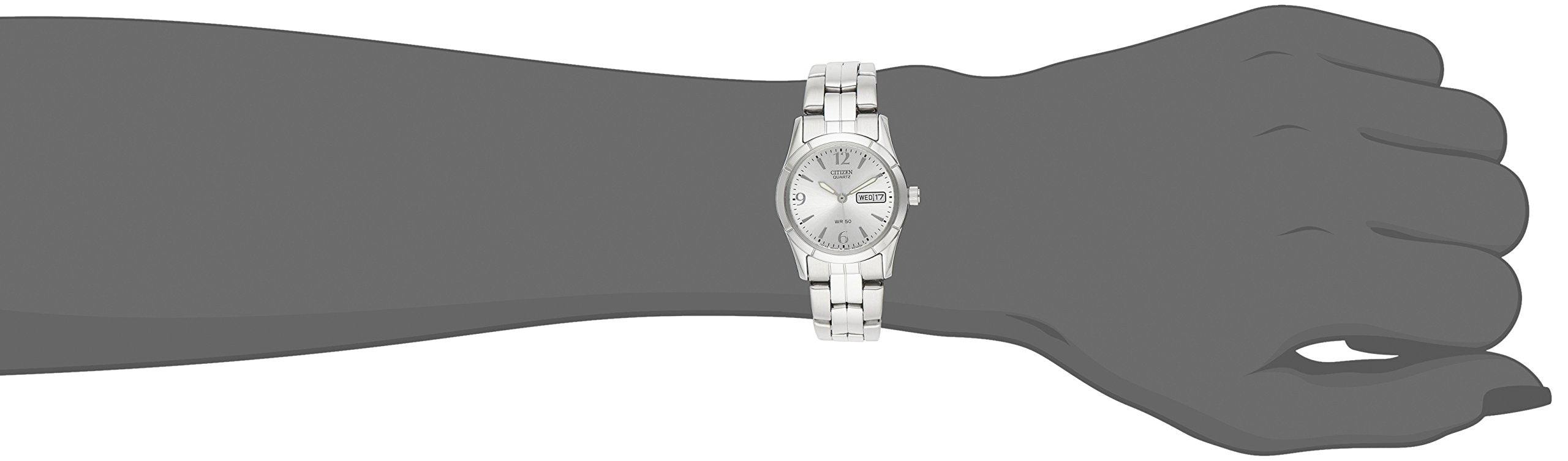 Citizen Quartz Womens Watch, Stainless Steel, Classic, Silver-Tone (Model: EQ0540-57A)