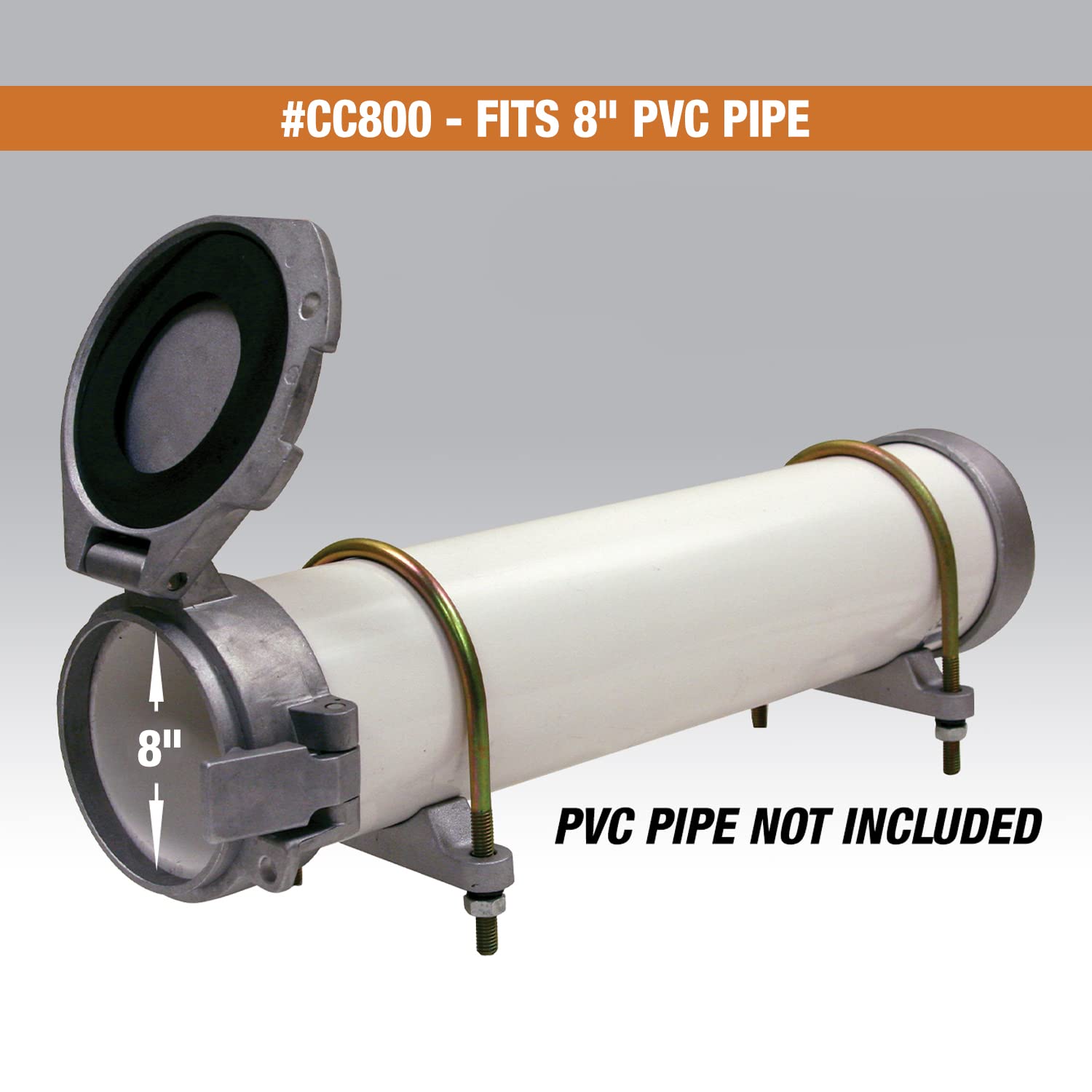 Buyers Products CC800 PVC Conduit Carrier Kit, 8 Inch Diameter, Mounting Hardware Included, Spring-Loaded Latch, Weather-Resistant Door Gasket