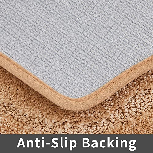 COSY HOMEER Extra Thick Bath Linen Sets Rugs - Anti-Slip Bath Mats Soft Plush 100% Strong Polyester Living Room Bathroom Water Absorbent(Red,20x32 - Inches)