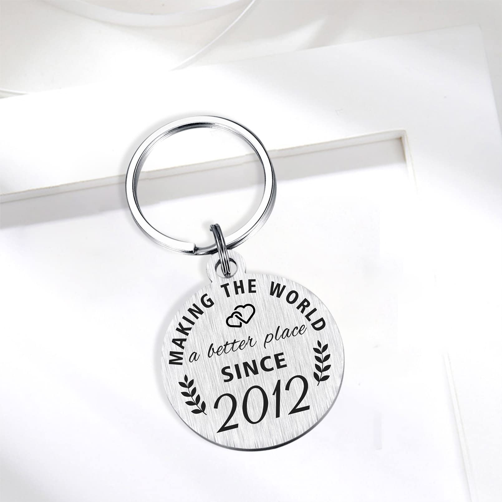 ABNTY 12th Birthday Gifts for Girls Boys, 12 Year Old Birthday Keychain, Born in 2012 Gifts, 2012 Birthday Decorations