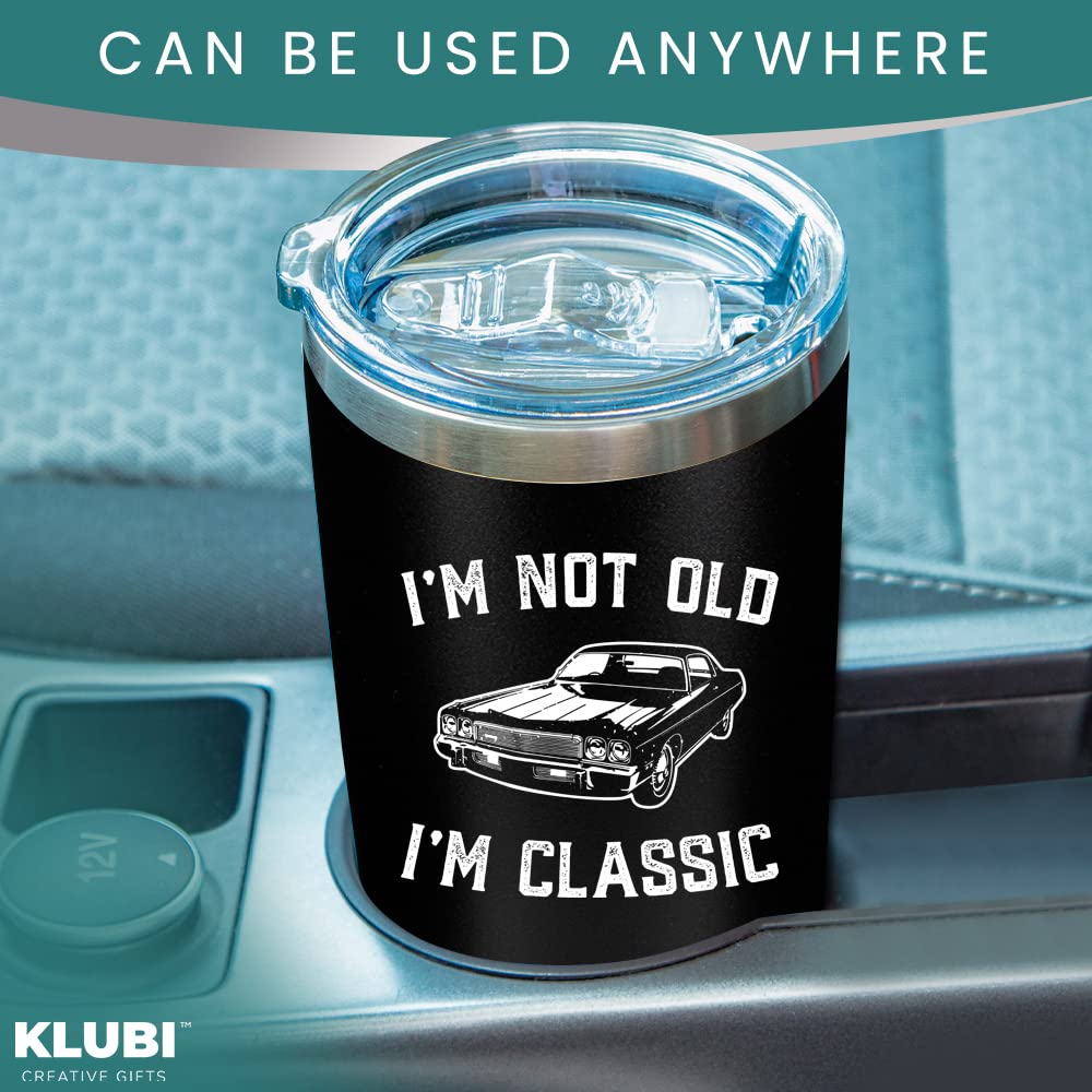 KLUBI Birthday Gifts for Men Unique Im Not Old Im Classic Mug Mens Birthday Gift Ideas 20oz Grandpa Gifts for Father's Day Gifts for Birthday Dad Birthday Gift for Grandpa Birthday Gifts for Husband