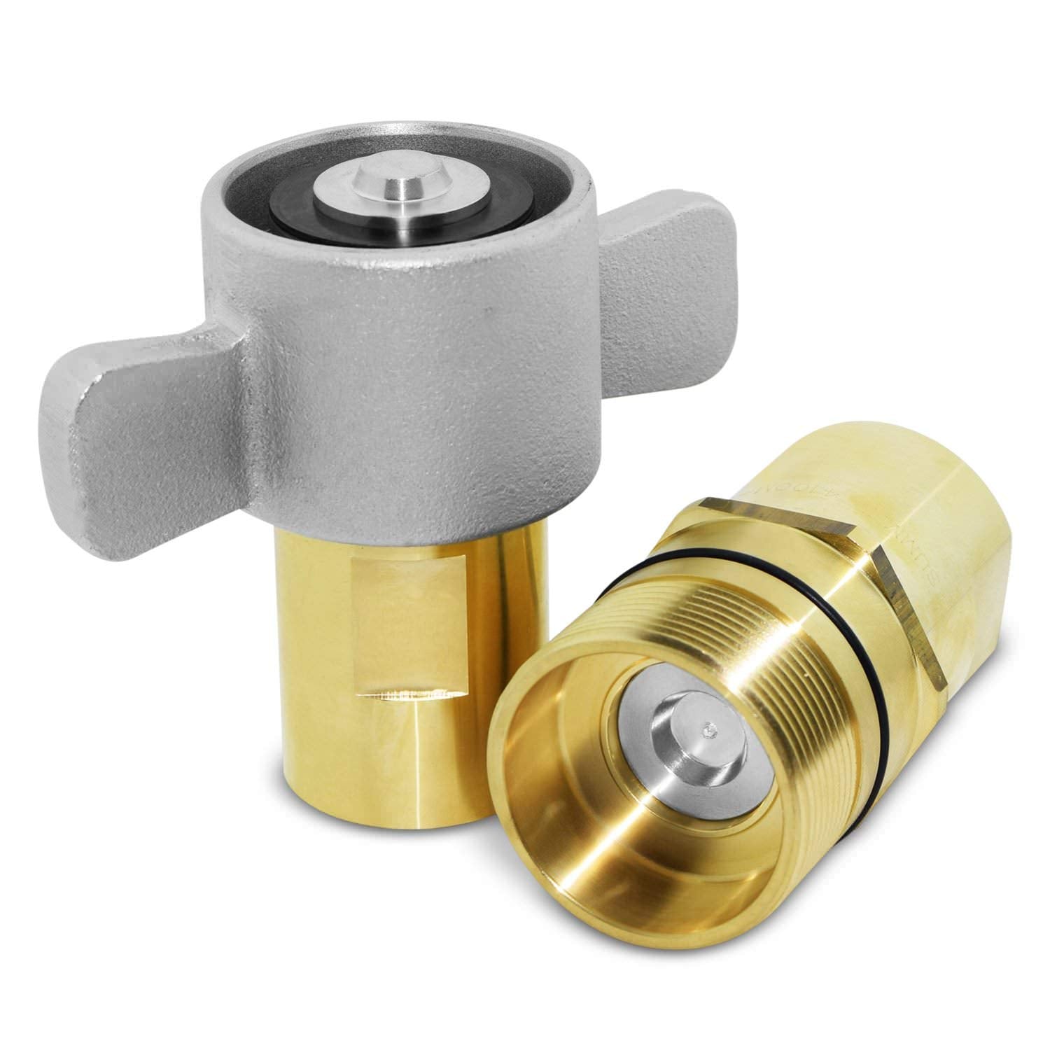 Summit Hydraulics 1" NPT Wet-Line Wing Nut Hydraulic Quick Disconnect Coupler/Coupling Set