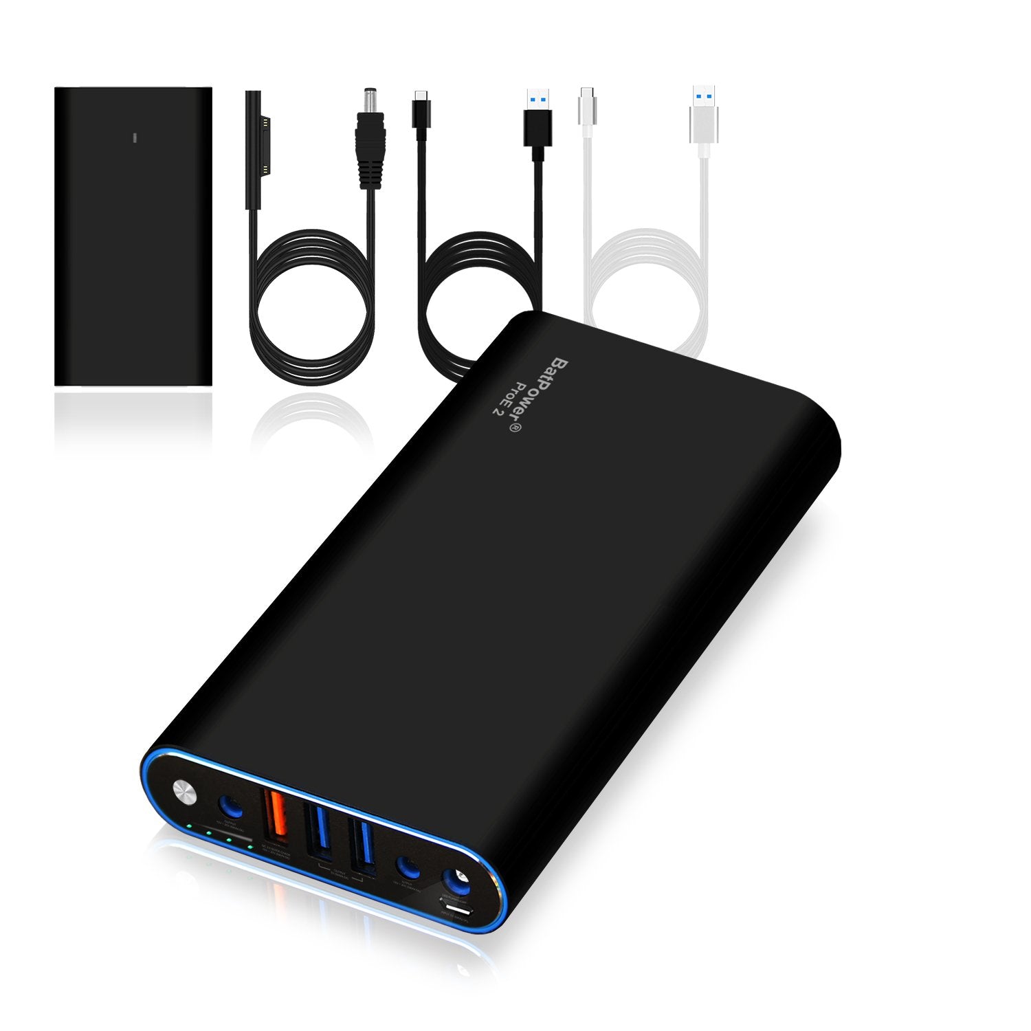 BatPower ProE 2 ES7B 98Wh Surface Power Bank for Surface Pro X 9 8 7 6 5 4 3 2 RT Go Surface Book 3 2 1 External Battery Surface Laptop 4 3 2 1 Portable Charger, USB QC Fast Charge Tablet Smartphone