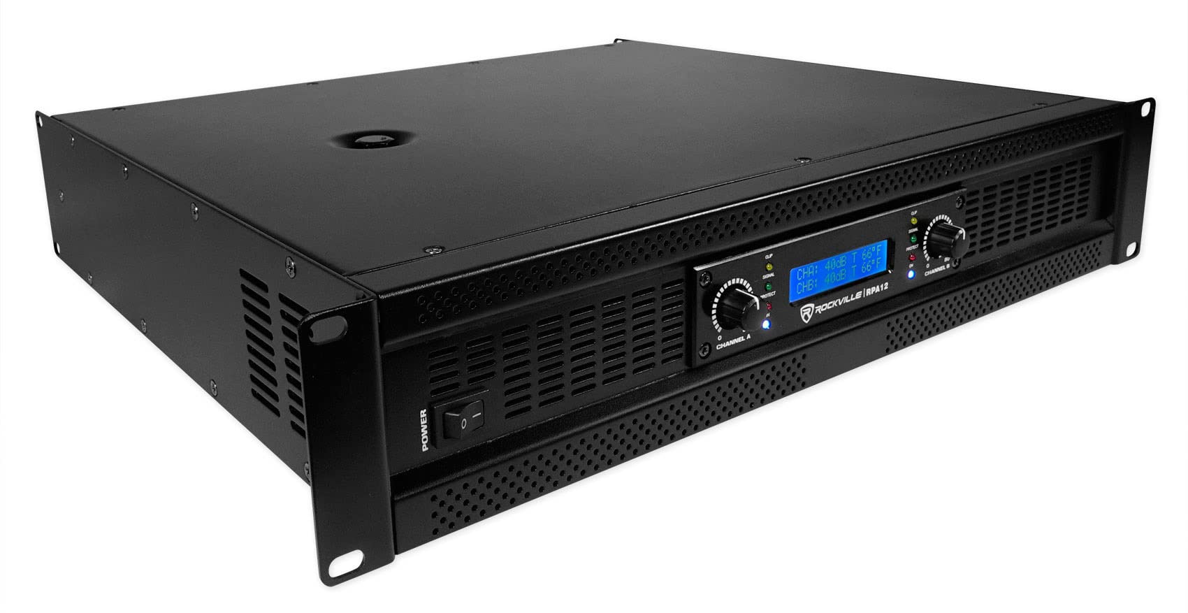 Rockville RPA12 5000W Peak / 1400W RMS 2-Channel Power Amplifier, Rack Mountable - Perfect for Live Sound, Pro Audio, DJs