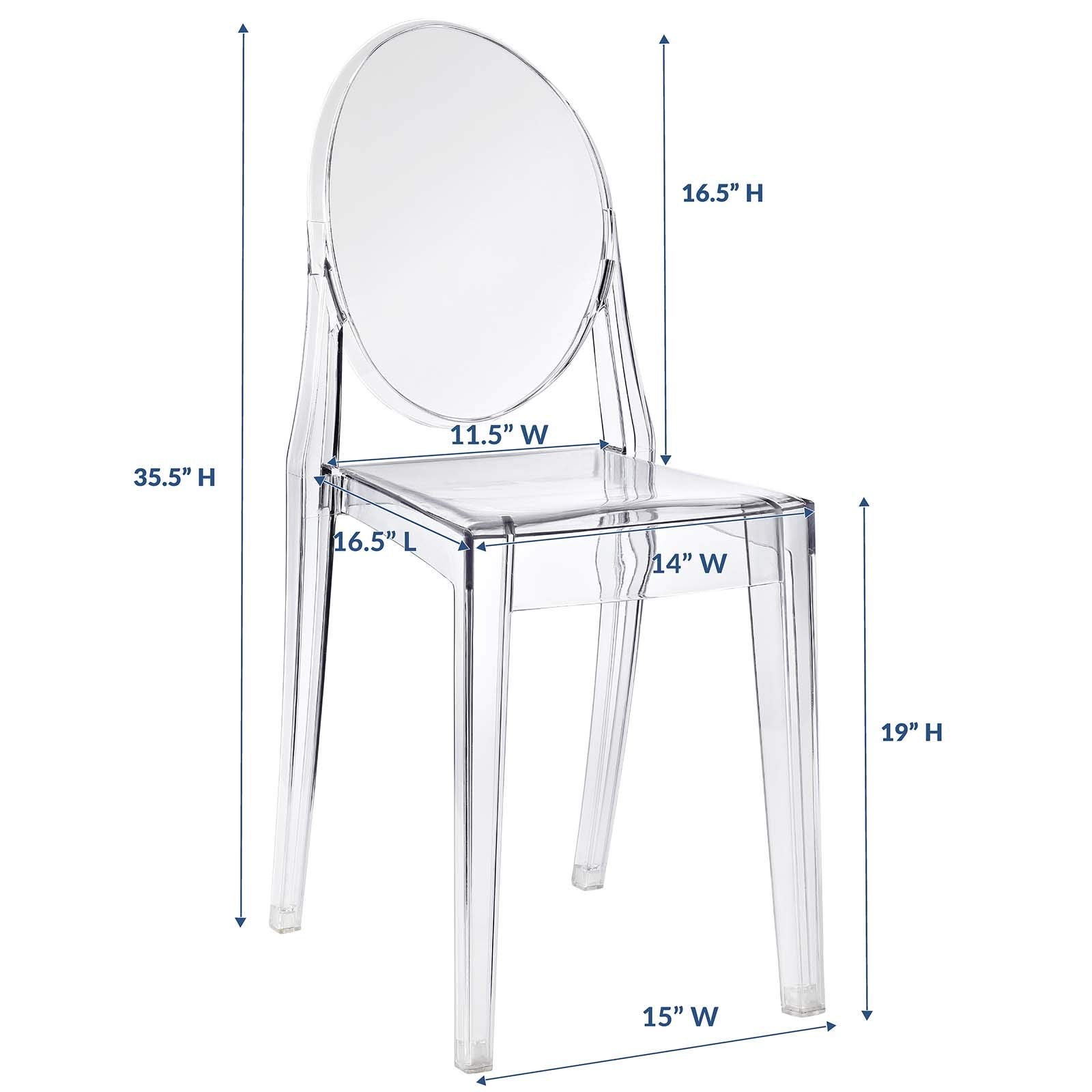 Modway Casper Modern Acrylic Stacking Kitchen and Dining Room Chair in Clear - Fully Assembled