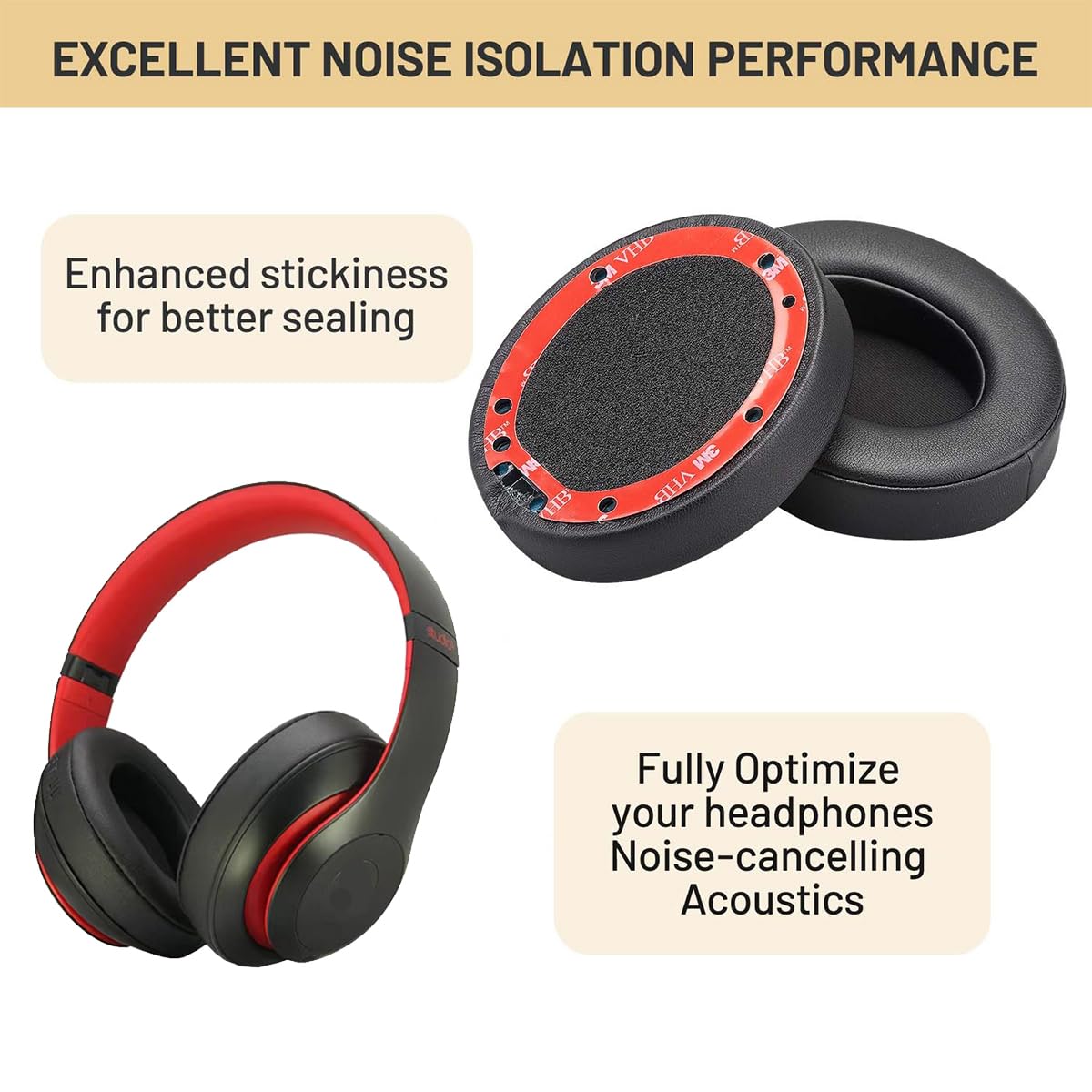 Replacement Earpads for Beats Studio 2 & 3 - Ear Pads for Beats Studio