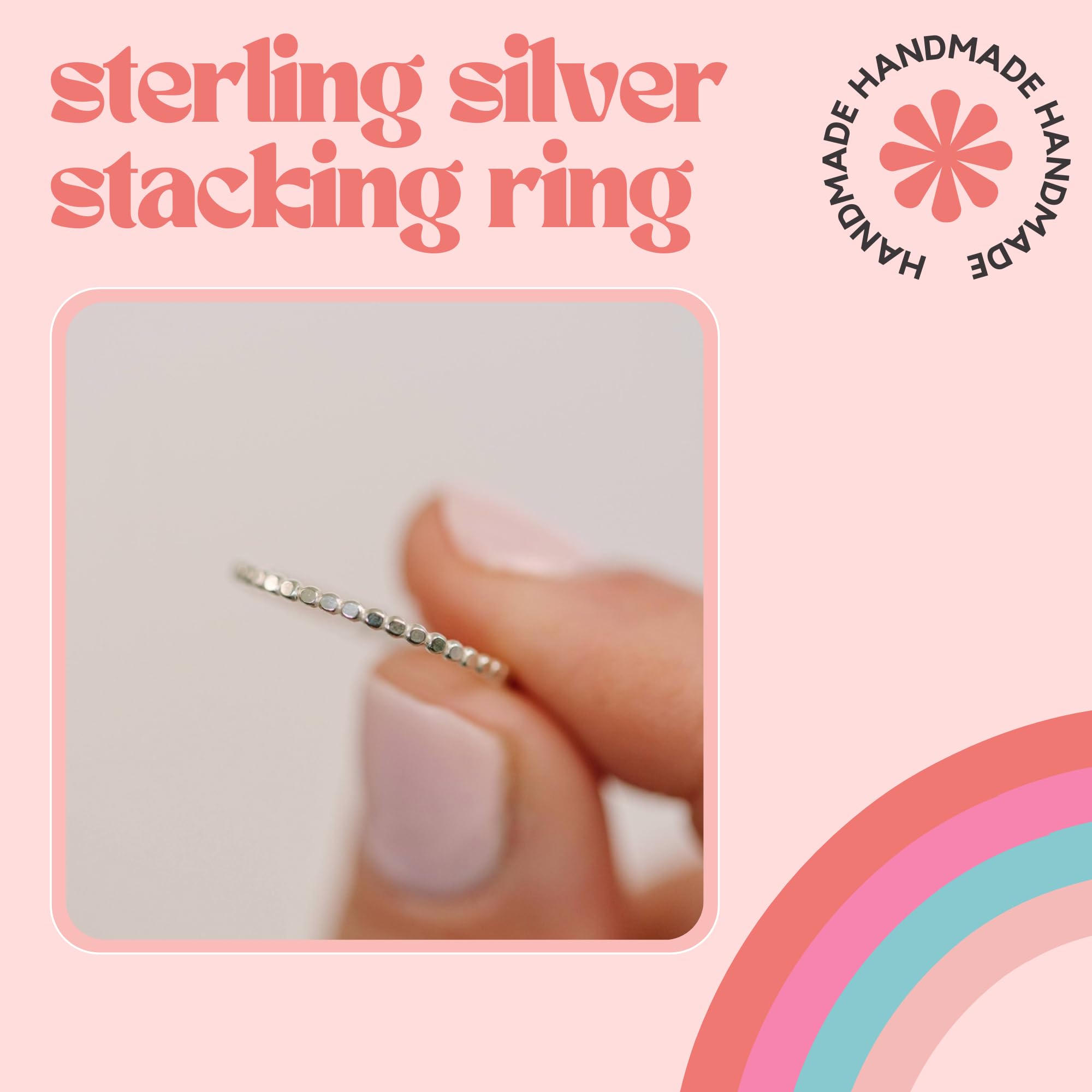 925 Sterling Silver Stacking Rings Handmade In USA | Dainty Simple and Minimalist Silver Jewelry | Thin Silver Band | Trendy Gifts for Mom, Sister, Friend (9)