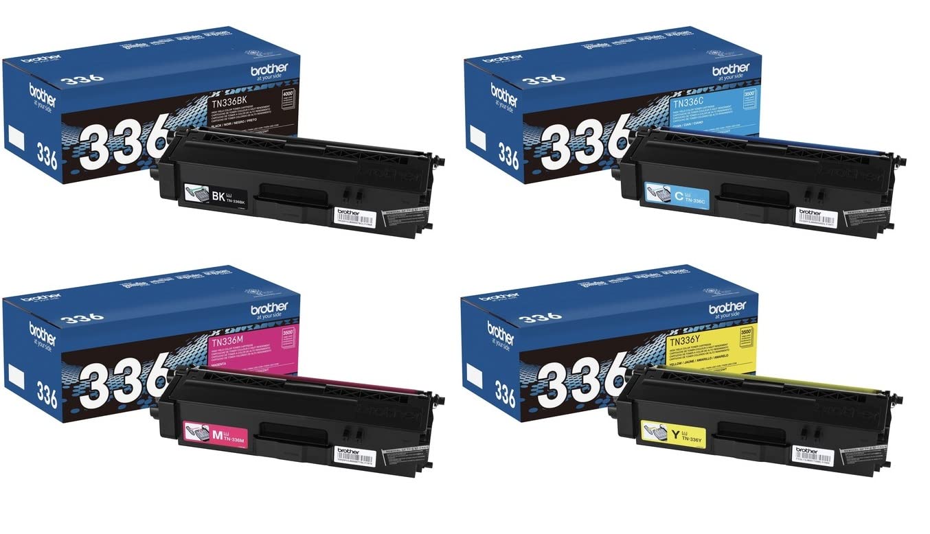 Brother TN336 Toner Cartridge ( Black,Cyan, Magenta, Yellow , 4-Pack )