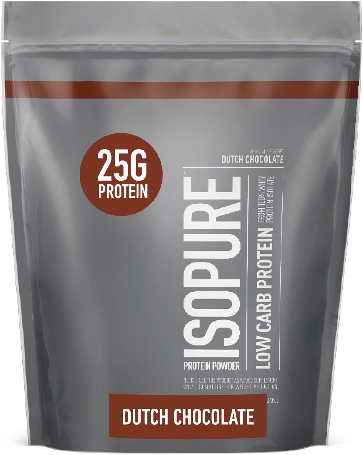 Isopure Dutch Chocolate Whey Isolate Protein Powder with Vitamin C & Zinc for Immune Support, 25g Protein, Low Carb & Keto Friendly, 14 Servings, 1 Pound (Packaging May Vary)