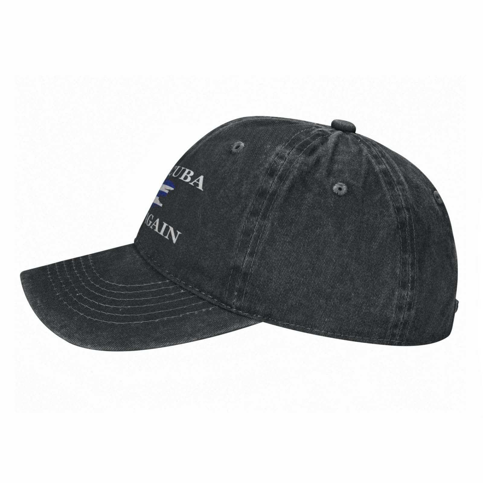 Atmostcards Make Cuba Great Again Hat Adjustable Cuban Hats for Men Distressed Mens Baseball Caps Women Denim Cap Black Hat