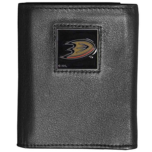 NHL Siskiyou Sports Mens Minnesota Wild Deluxe Leather Tri-fold Wallet Packaged in Gift Box One Size Black