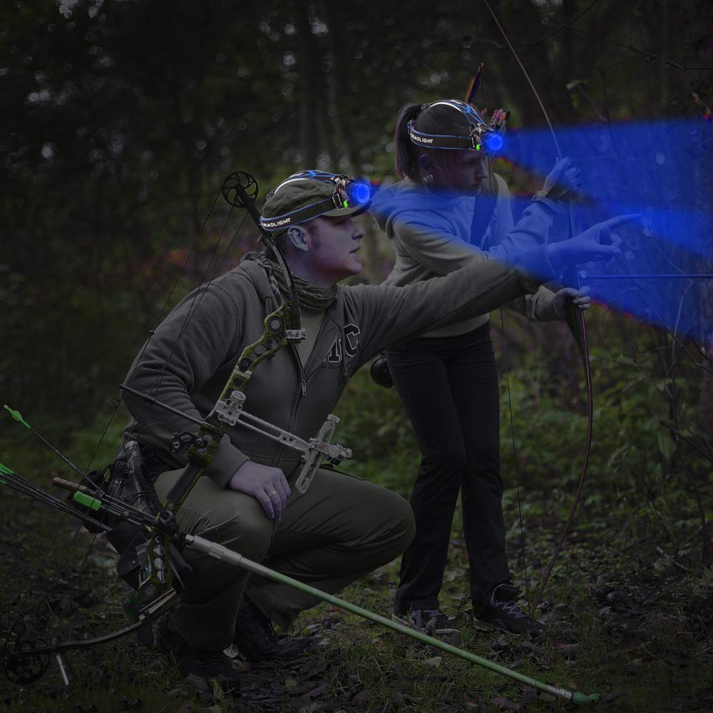 Blue Light Headlamp,3 Mode Blue LED headlamp,Zoomable Blue headlamp,Adjustable Focus Blue LED Headlight For Fishing Hunting Outdoor Activities,etc