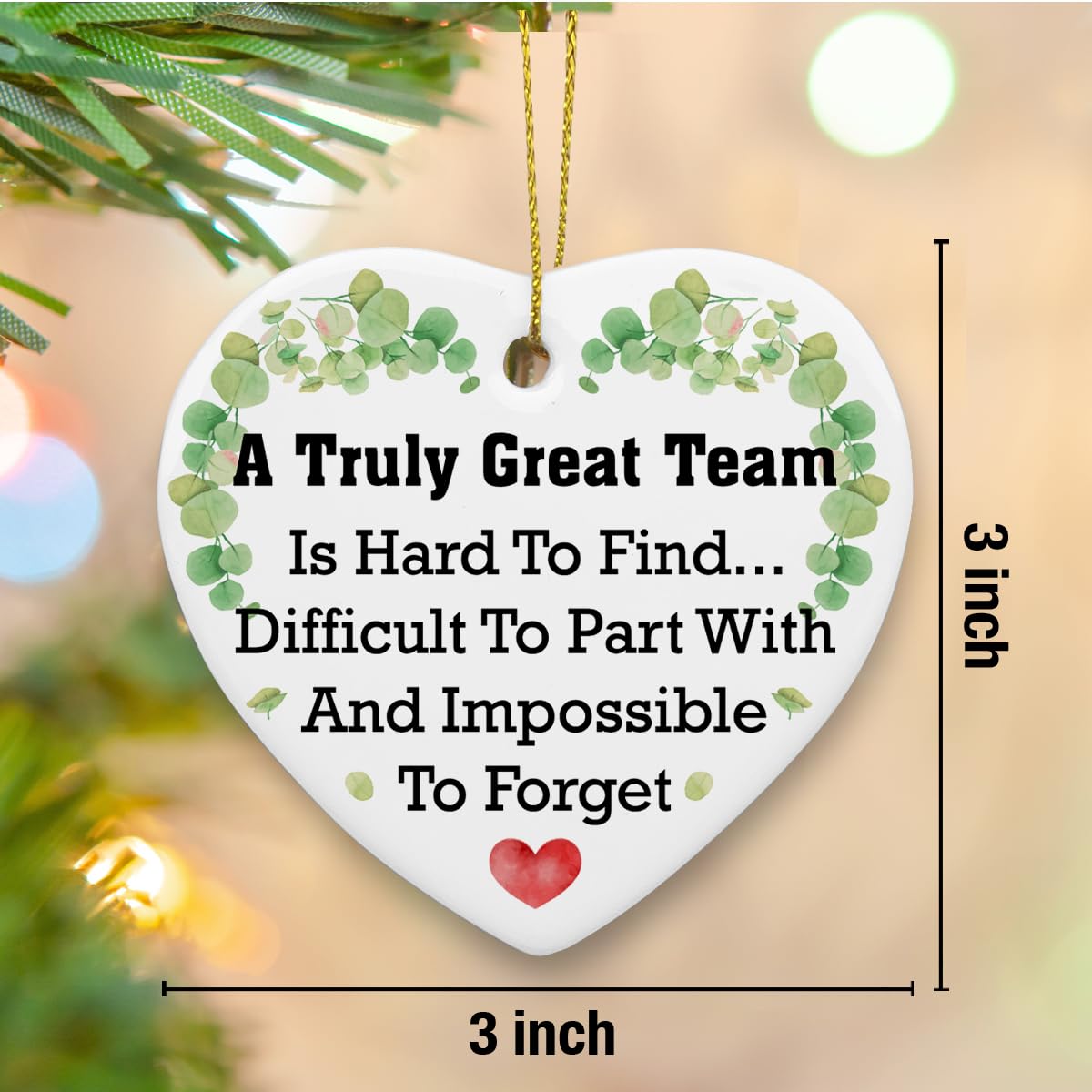 Team Gifts for Coworkers Ceramic Ornaments Thank You Gifts for Team Coworker Colleague Mentor Boss Leader, a Truly Amazing Team Hanging Ceramic Heart Ornament Keepsake