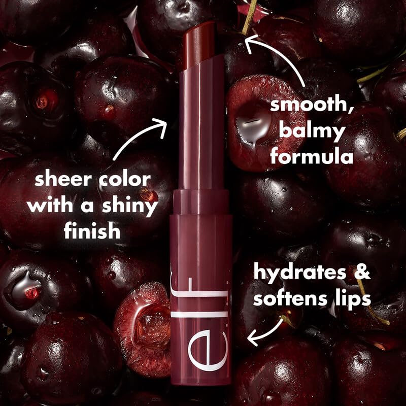 e.l.f. Sheer Slick Lipstick, Hydrating Lipstick For Sheer Color With A Shiny Finish, Infused With Vitamin E, Vegan & Cruelty-free, Black Cherry