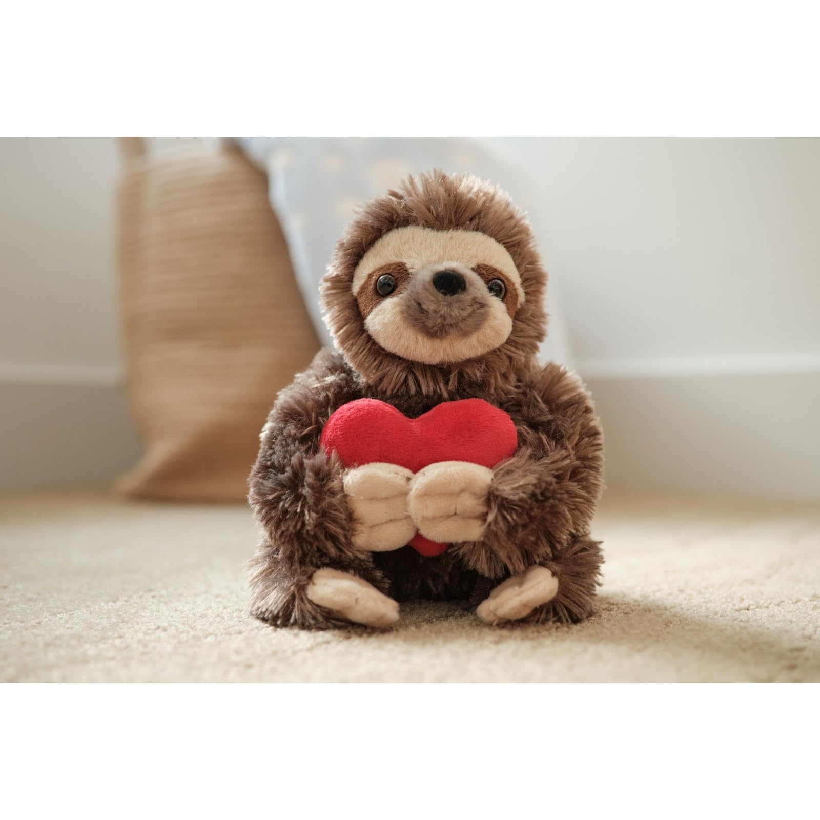 Bearington Lil’ Simon Love 6.5 Inch Sloth Stuffed Animal - Cute Plush Toy for Girls & Kids - Unique Sloth Plush Valentine’s Day Gift